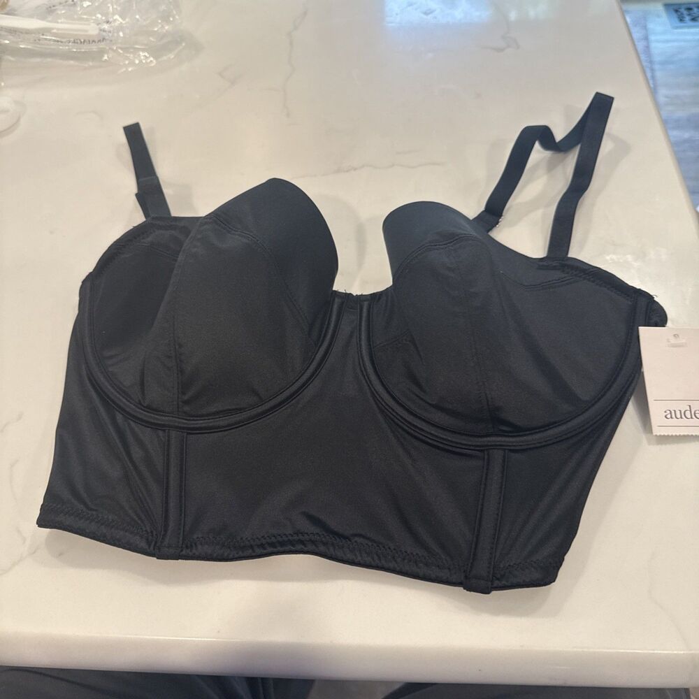 Auden Women's Satin Lightly Lined Lingerie Corset Black Size L